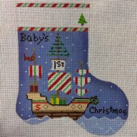 Baby's First Christmas Santa's Ship Sock by Cheryl Schaeffer